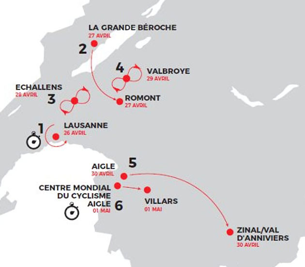 2022 Tour de Romandie map